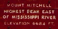 Mt Mitchell Sign
