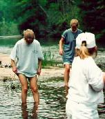wading in the creek